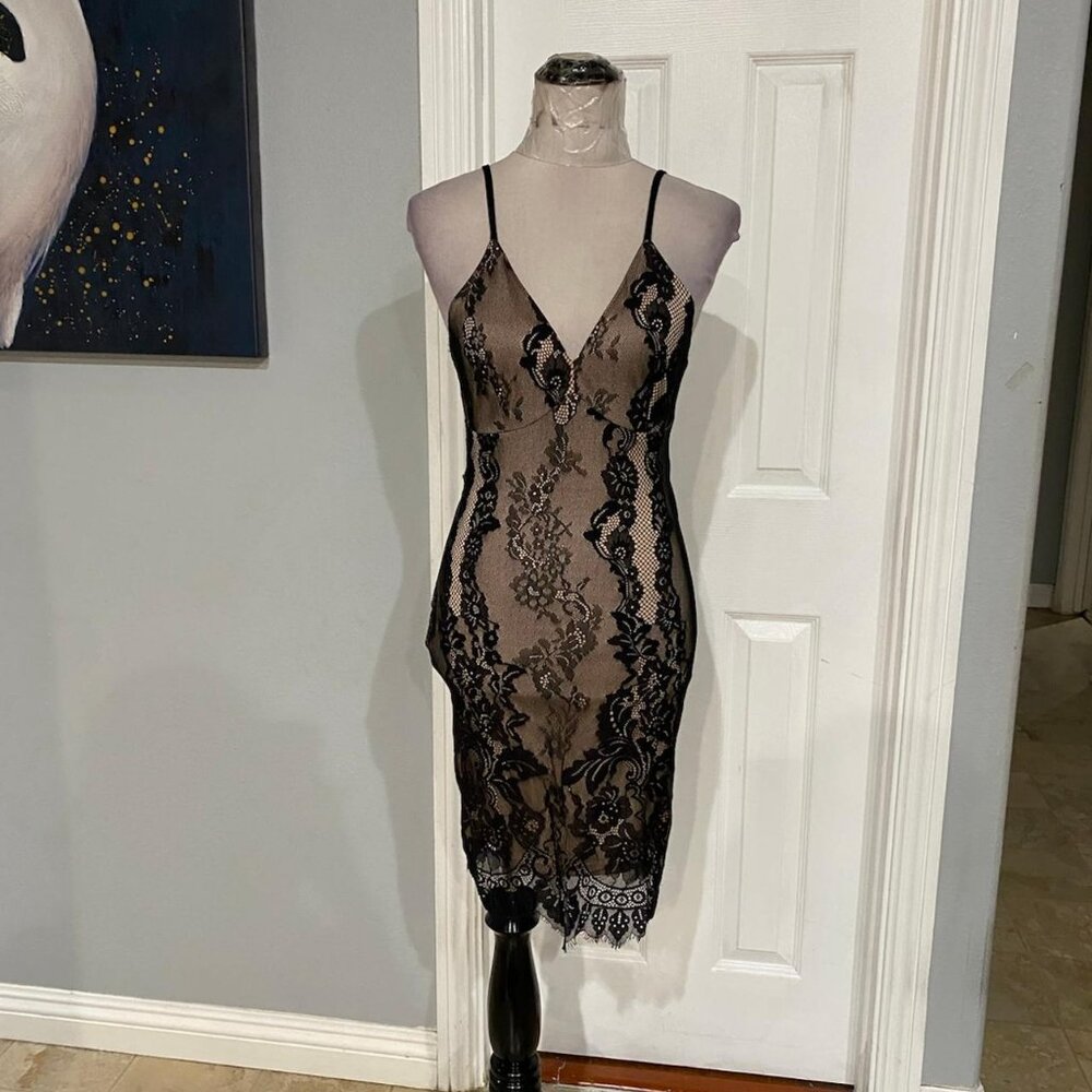 Small black lace babydoll dress